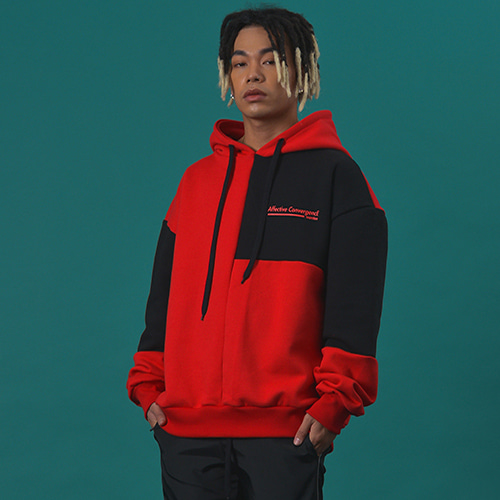 WANTON UNHAPPY SMILE HOODIE RED/BLACK