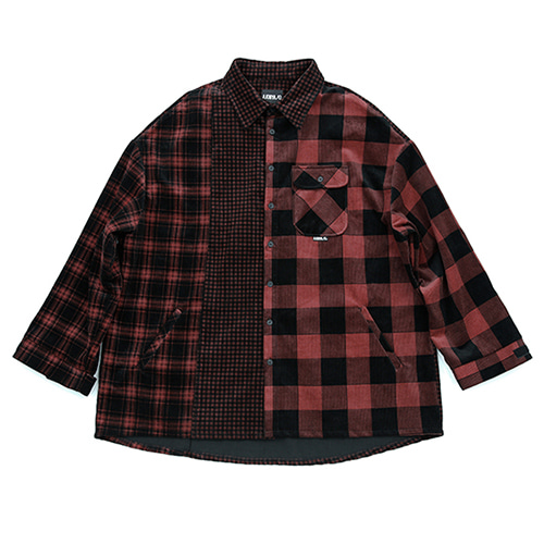 Corduroy Check Shirt Outer [Red]