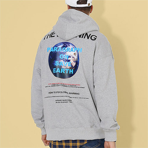 EARTH POLLUTION HOODIE_GRAY