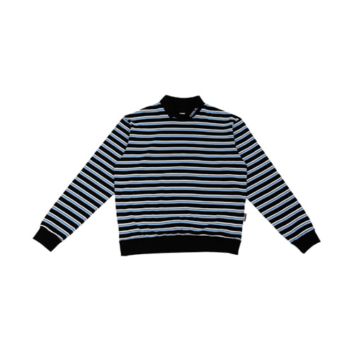 Stripe Pique Sweatshirt [Black]