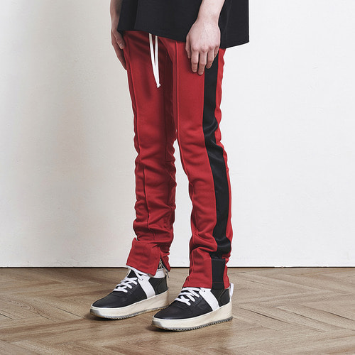 [MXM 임영민 / IZ 준영 착용] Track Zipper Pants Red+Black (d18sb023)