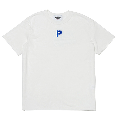 PLASTICATE 로고 1/2 티셔츠 (white)