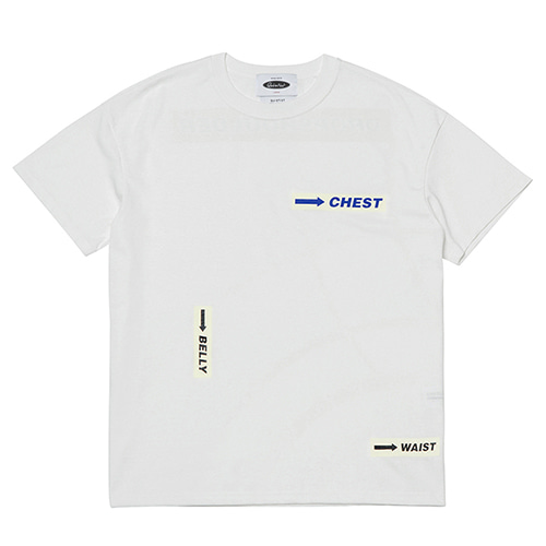 바디 로고 1/2 티셔츠 (white)