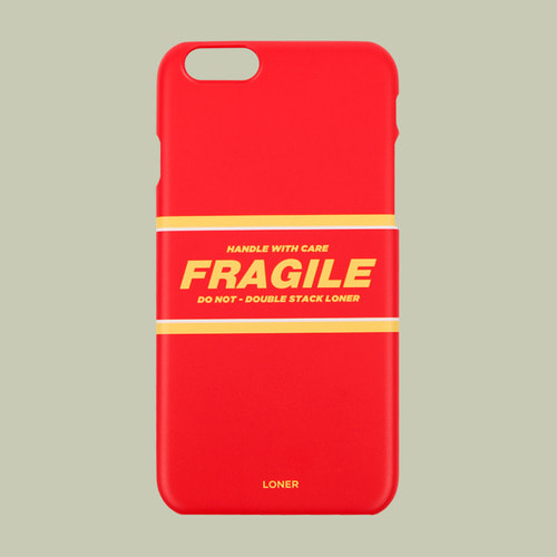 [로너] Line fragile case-red