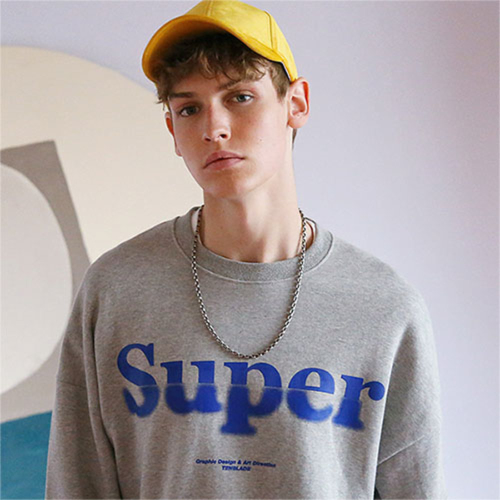 [08/29]Oversized Super Blur Sweat Shirt_Gray