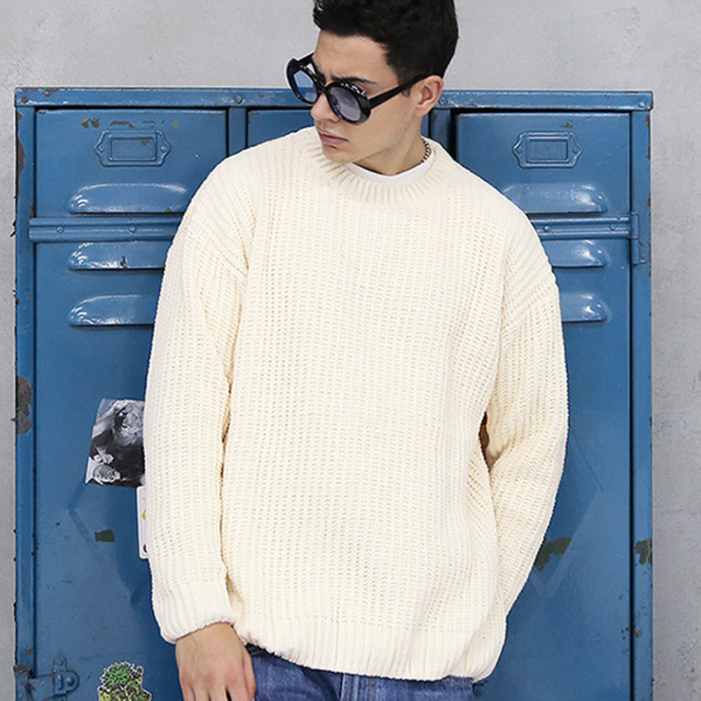 [Project 36.5]Over Fit Drop Shoulder Heavy Knit_Cream