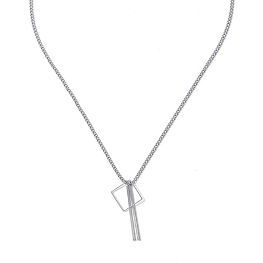 Crump surgical steel square necklace(CA0014)