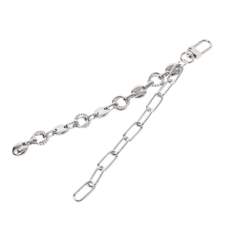 DOUBLE CHAIN KEYRING - SILVER