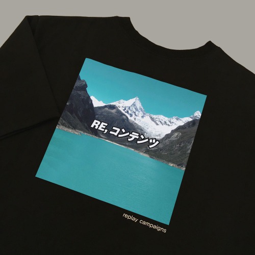 new black replay campaign 1/2 tee (minty)