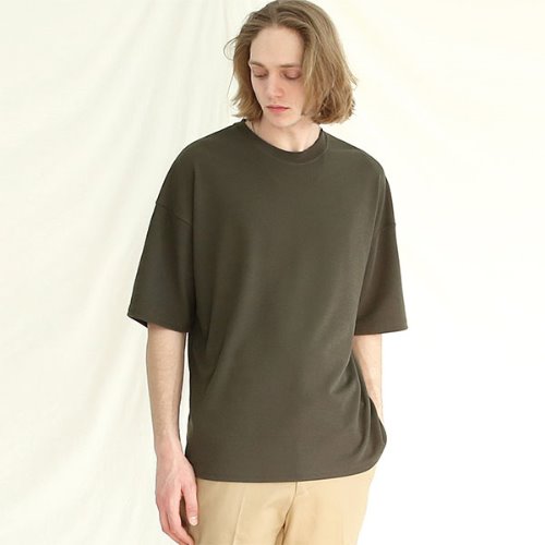 drop shoulder classic t-shirt_tai139ss_khaki