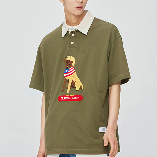 Retriever Rugby Collar-Tee (olive)