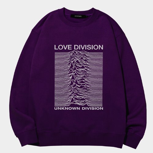 LOVE DIVISION 실버라인 에드반스 퍼플  스웨트 셔츠 (챔피온 코튼)