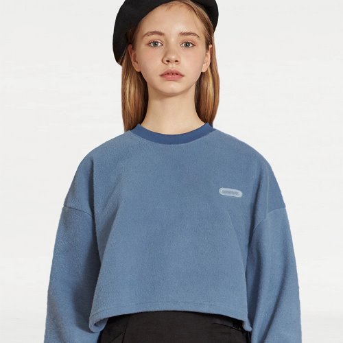 MG9F LABEL POINT CROP TEE (BLUE)