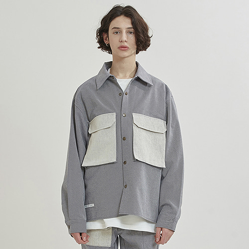 Dual Denim Cover-all Jacket (gray)