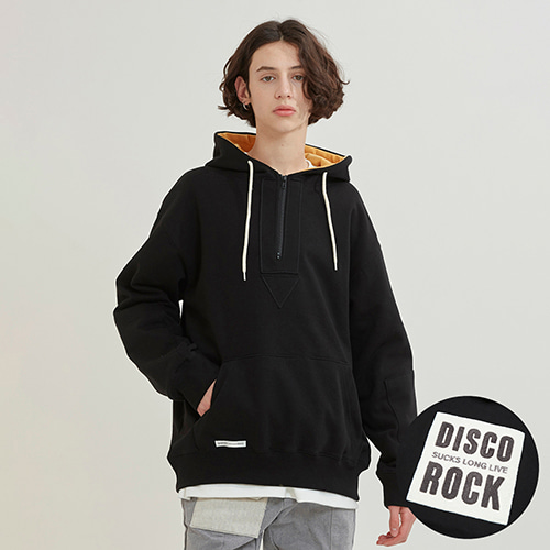 Disco Patch Zipper Hood(black)