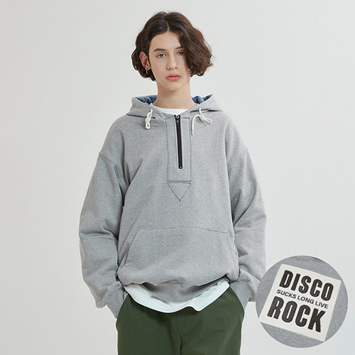 Disco Patch Zipper Hood(gray)