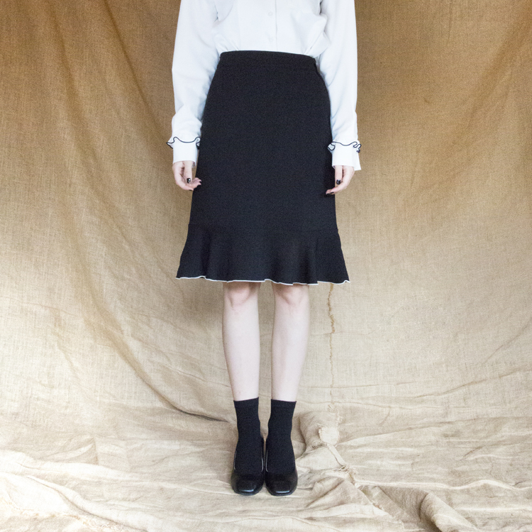 frill skirt - BLACK