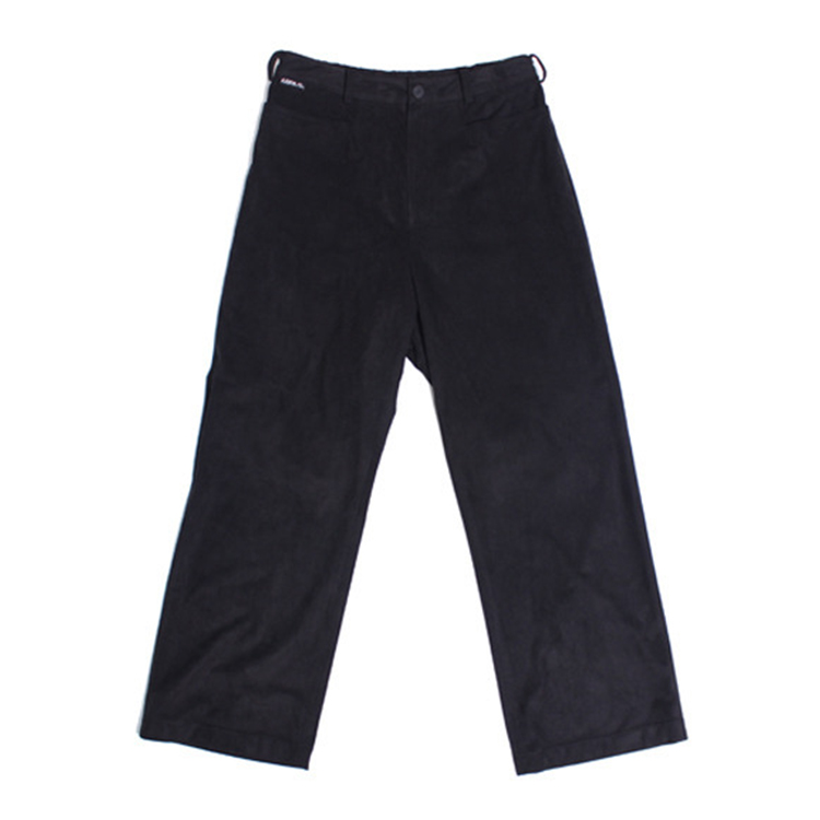 Relaxed Suede Pant - BLACK
