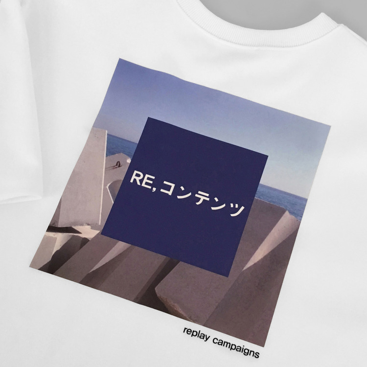 REPLAY CAMPAIGN 1/2 TEE - BLUE