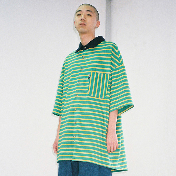 Over Stripe Shirt (Green)