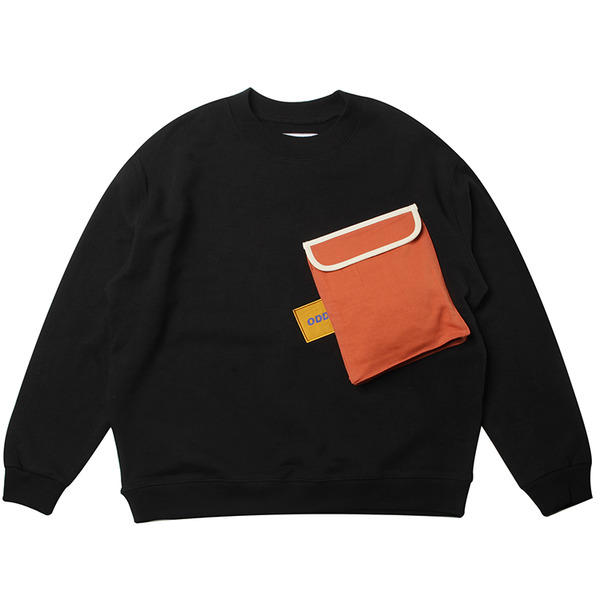 테이프 포켓 스웨트 셔츠 (블랙)
