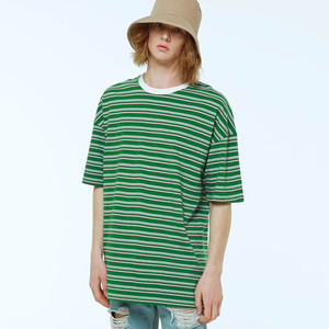 RIPPLE STRIPE OVER FIT TEE_GREEN