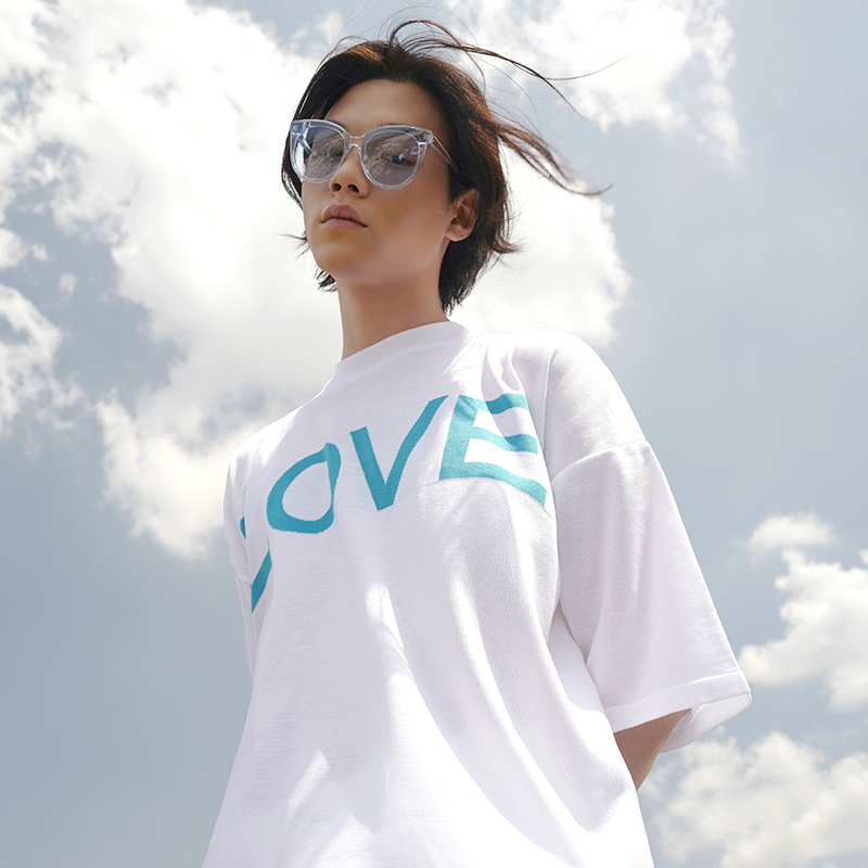 LOVE OVER FIT KNIT T WHITE