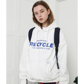 [로너] Recycle center hoodie-white