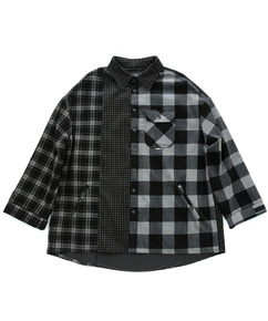 Corduroy Check Shirt Outer [Warm Grey]