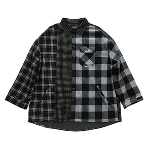 Corduroy Check Shirt Outer [Warm Grey]