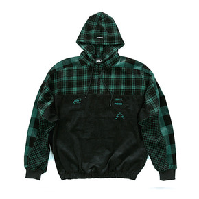 Corduroy Check Hood Anorak [Green]
