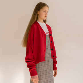 MG8S M HEART CARDIGAN (RED)