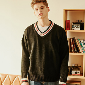 Crump wool v-neck overfit knit (CT0120)