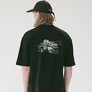 STRUCTURE OVERSIZED T-SHIRTS MSETS010-BK