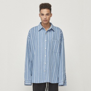Denim Shirt Jacket Blue Striped (D18F303)