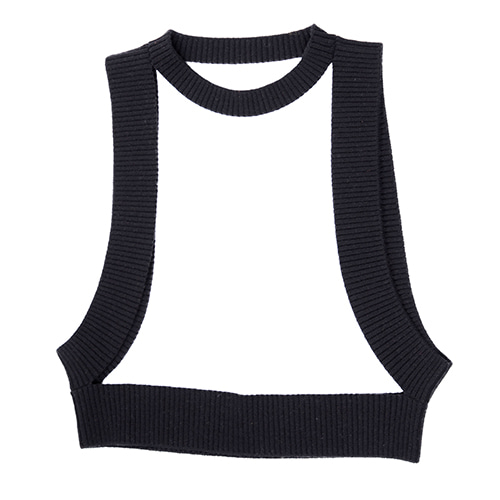black D parts knit vest