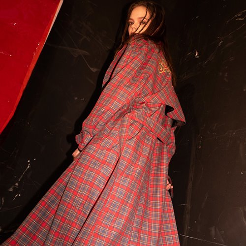 Signature  Check Trench Coat (RED)