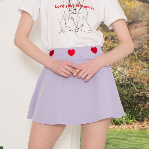 1 1 heart logo shorts skirt - VIOLET
