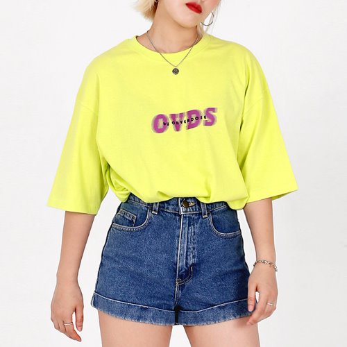 OVER-FIT SIGNATURE LOGO TEE LIME