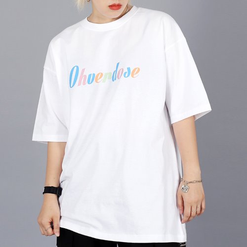 OVER-FIT MULTI COLORS LOGO TEE WHITE