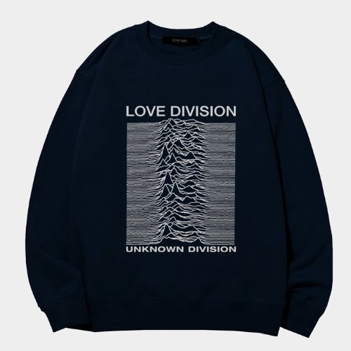 LOVE DIVISION 실버라인 에드반스 네이비  스웨트 셔츠 (챔피온 코튼)