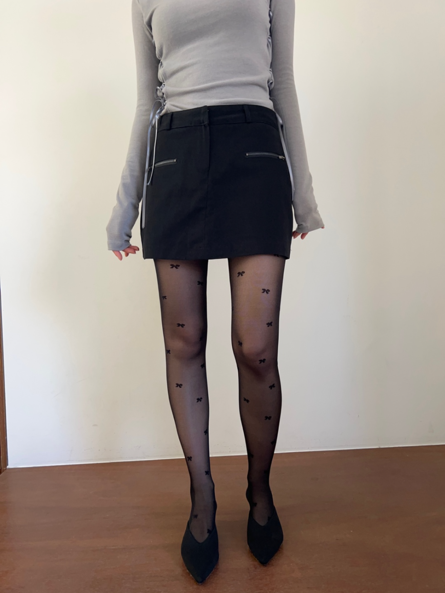 line zipper skirt (2color)