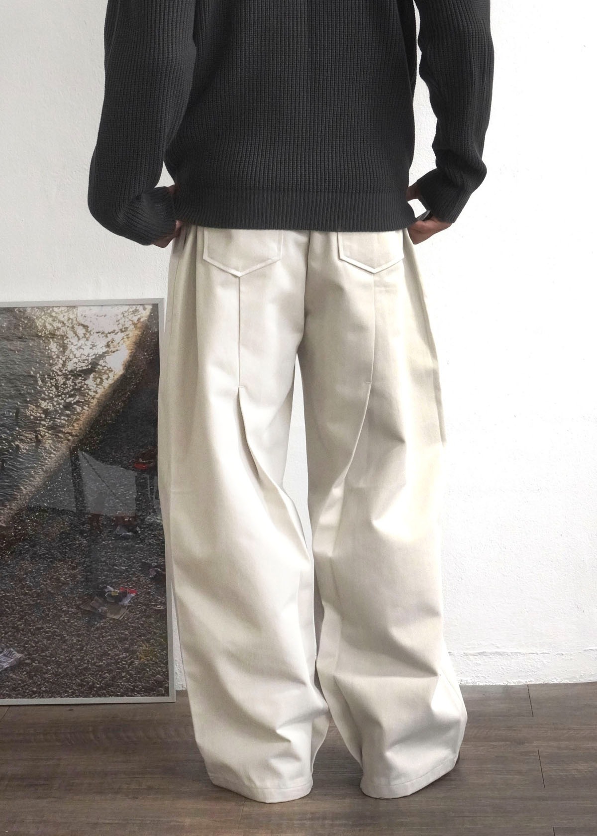 Back Dart Wide Chino Pants (2Color)