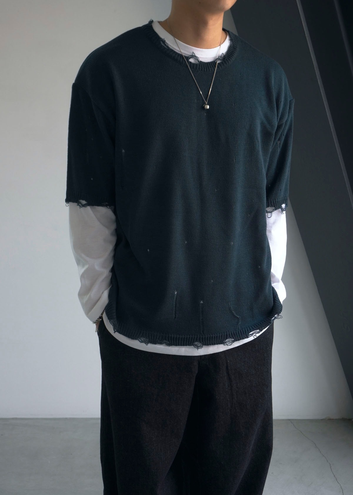 Destroyed Knit Tee (3Color)