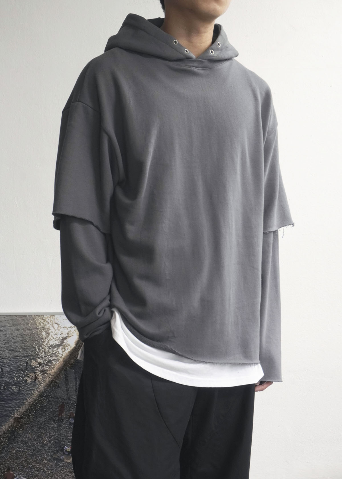 Layerd Cutting Hoodie (3Color)