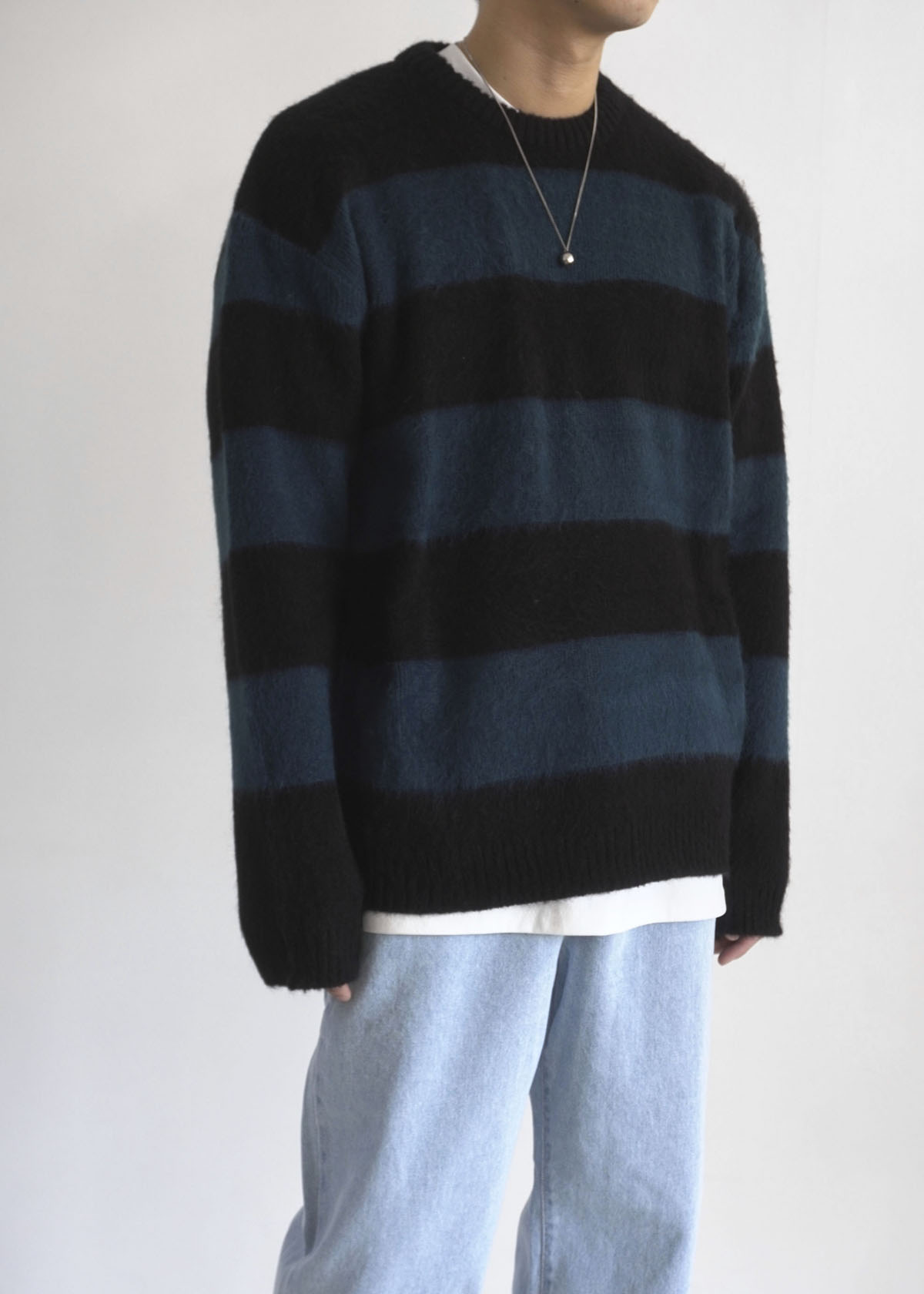 Hairy Loose Stripe Knit (3Color)