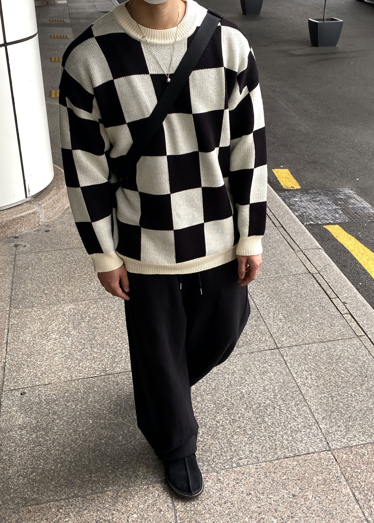 Multi Checker Board Knit (black)