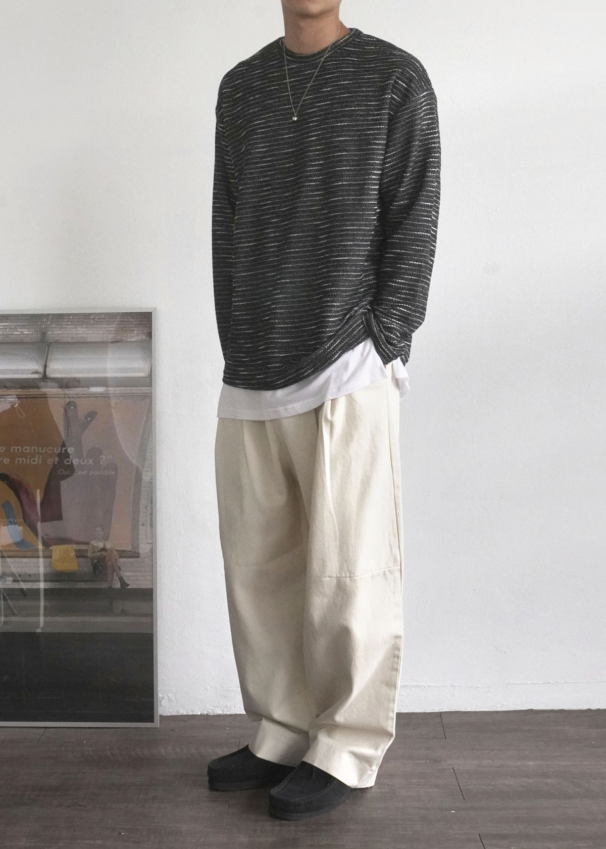 Two Tuck Tapered Wide Pants (2Color)