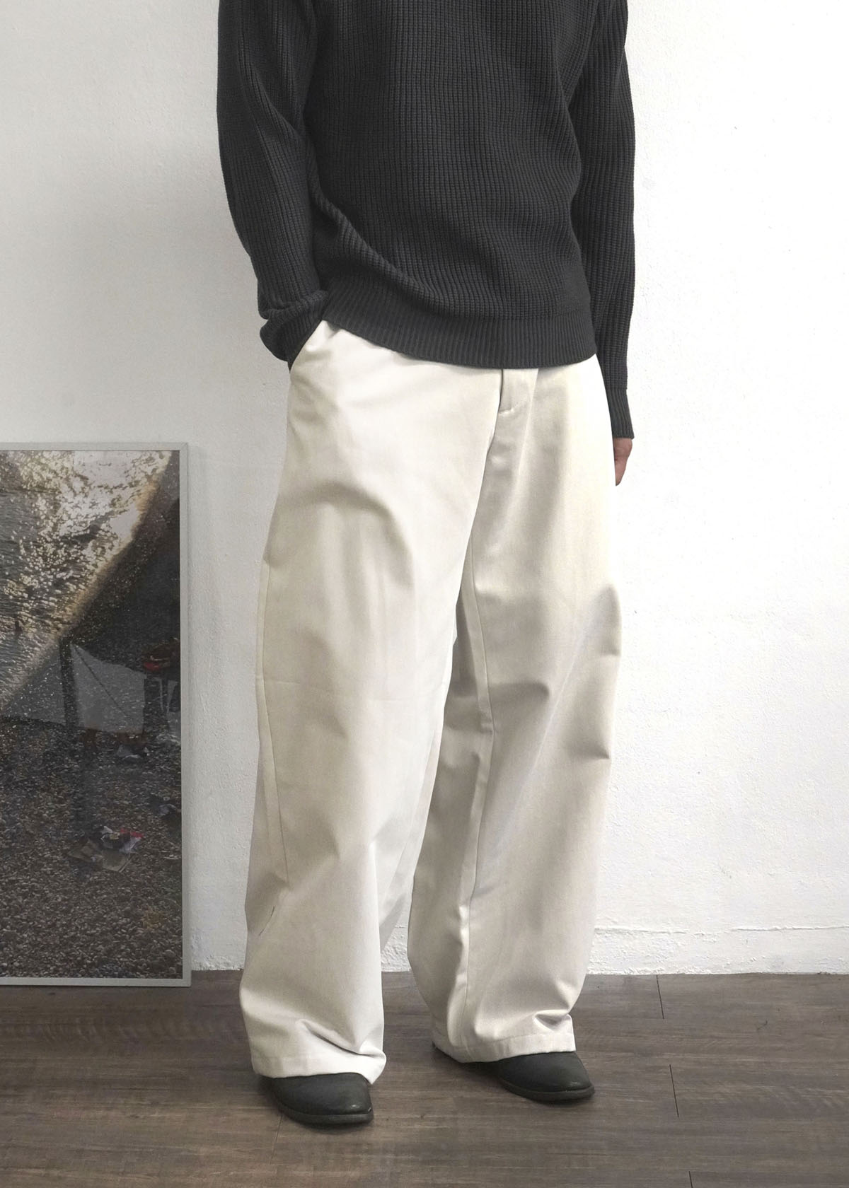 Back Dart Wide Chino Pants (2Color)