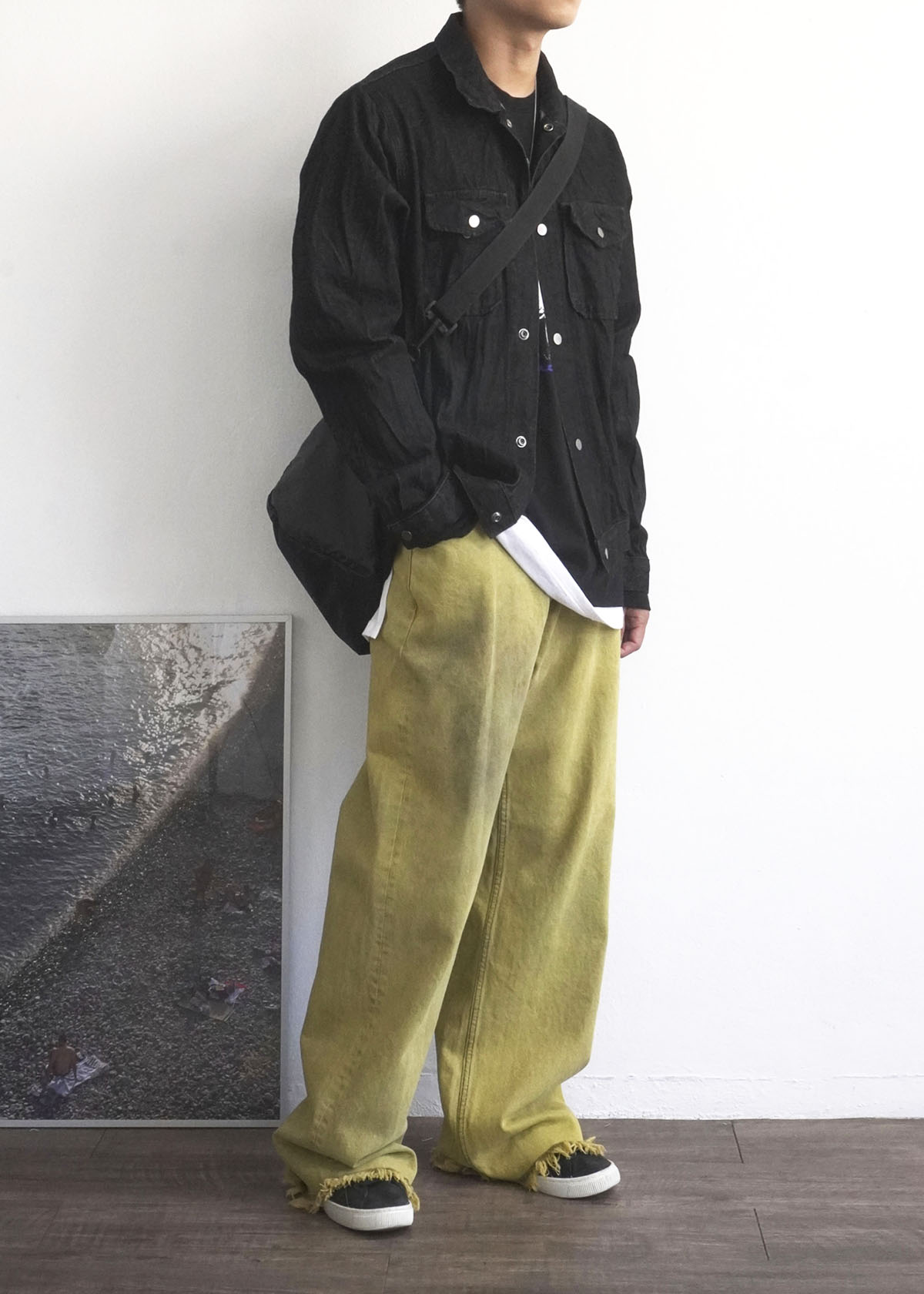 Dyeing Washed Cut Wide Pants (Mustard)